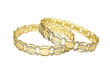 10 mm Two Tone Plated CNC Fashion Bangles